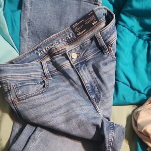 American Eagle Outfitters Women's Light Blue Stretchy Jeans